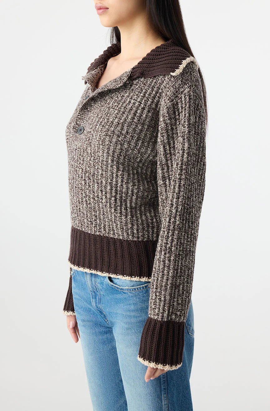 AMO - Bobbie Sweater in Mocha/Storm - Kalifornia Jean Bar