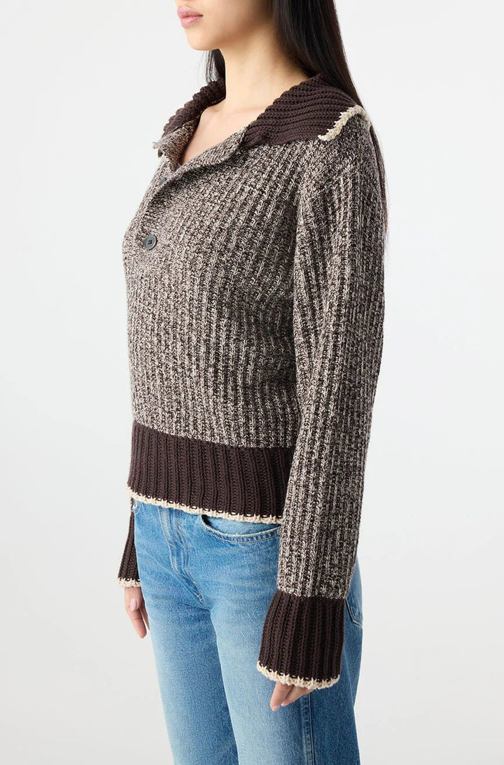 AMO - Bobbie Sweater in Mocha/Storm - Kalifornia Jean Bar