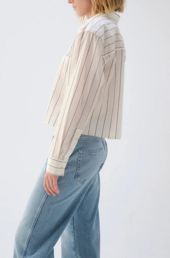 AMO - Bone/Neptune Multi Ruth Crop Shirt - Kalifornia Jean BarAMO - Bone/Neptune Multi Ruth Crop Shirt