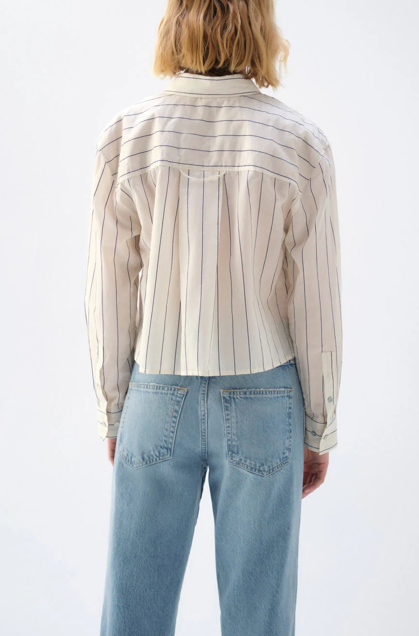 AMO - Bone/Neptune Multi Ruth Crop Shirt - Kalifornia Jean BarAMO - Bone/Neptune Multi Ruth Crop Shirt