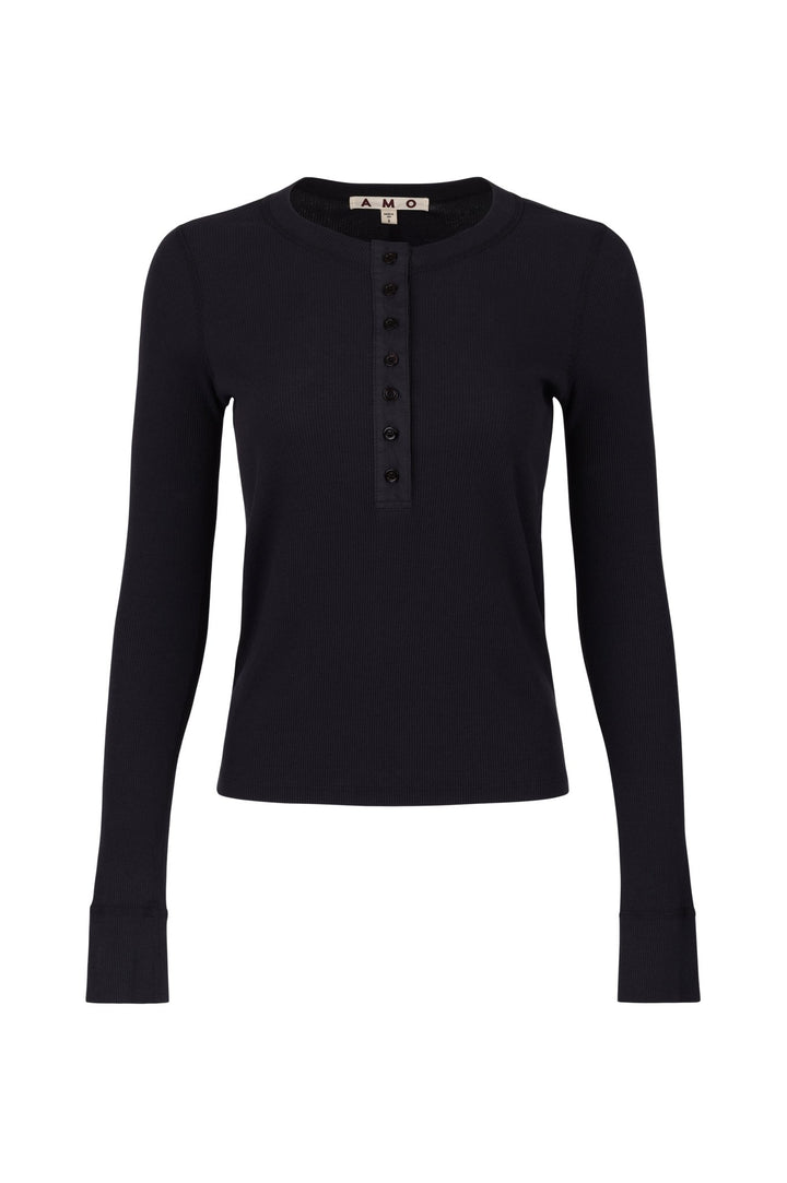 Amo - Calla Henley in Vintage Black - Kalifornia Jean Bar