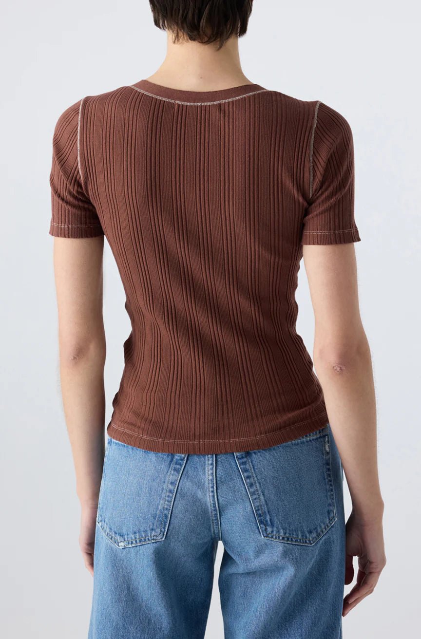 Amo - Cherish Tee in Cocoa - Kalifornia Jean Bar