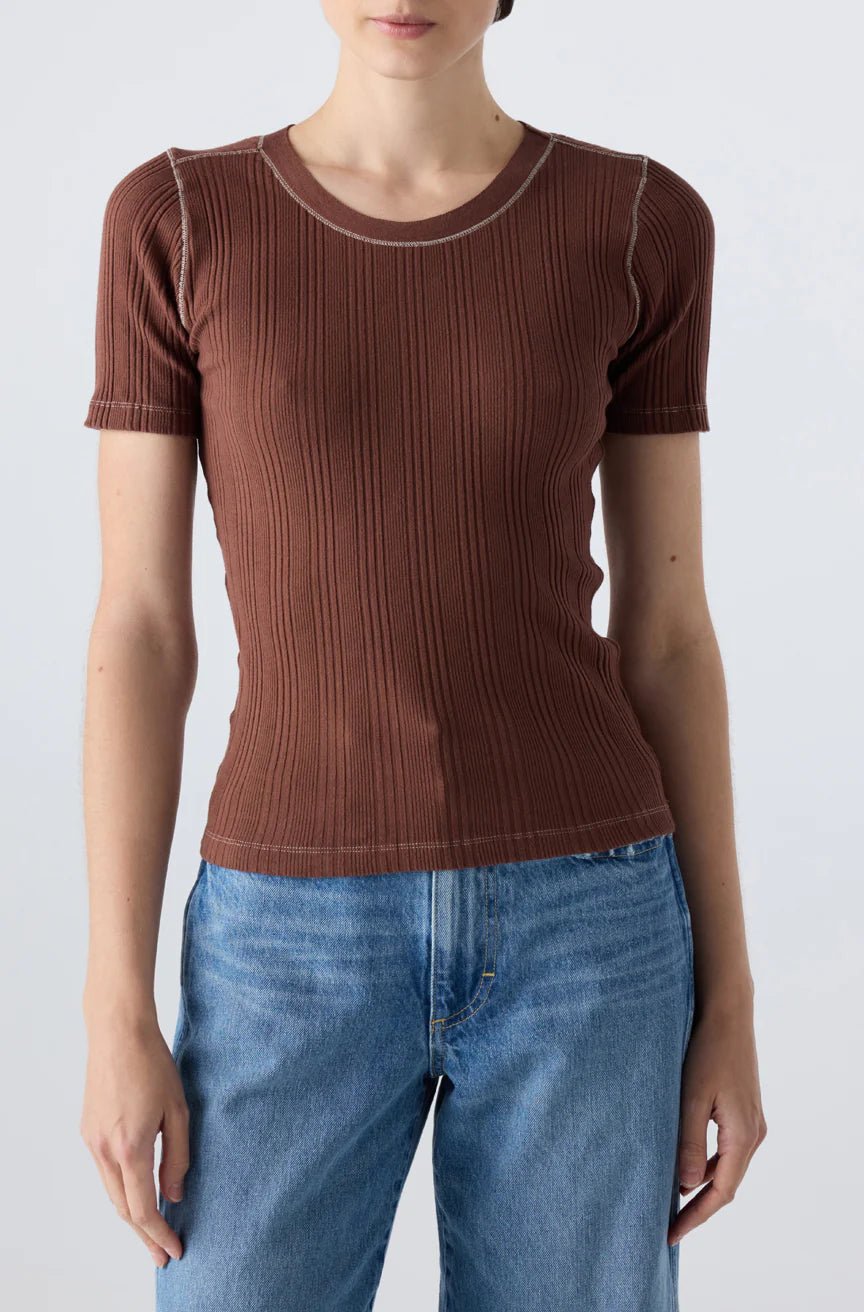 Amo - Cherish Tee in Cocoa - Kalifornia Jean Bar