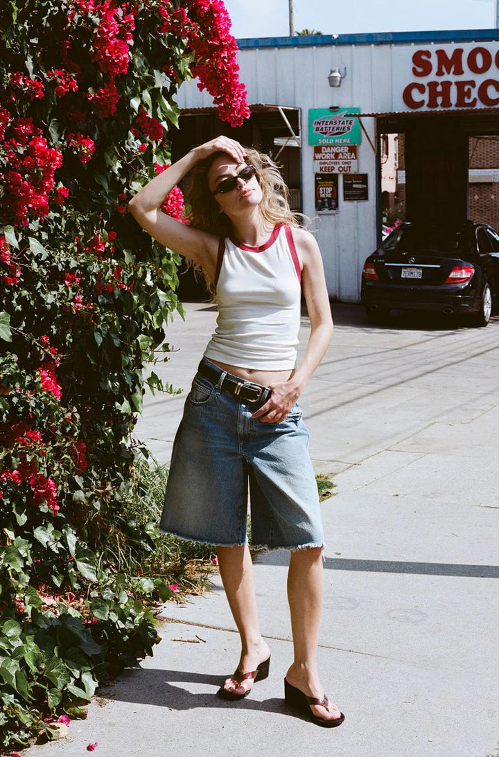 Amo - Dazzling Tank in Bone/Pinot - Kalifornia Jean Bar