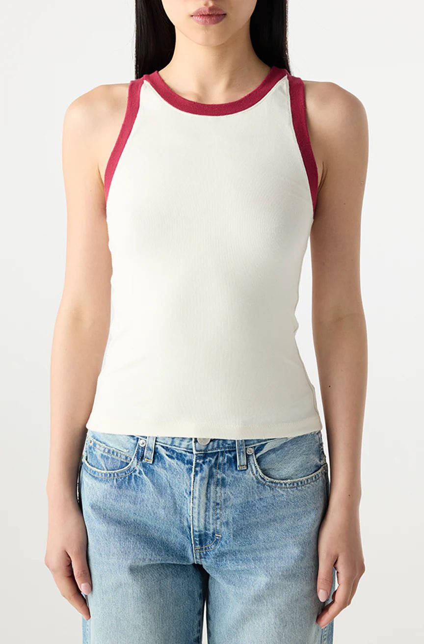 Amo - Dazzling Tank in Bone/Pinot - Kalifornia Jean Bar