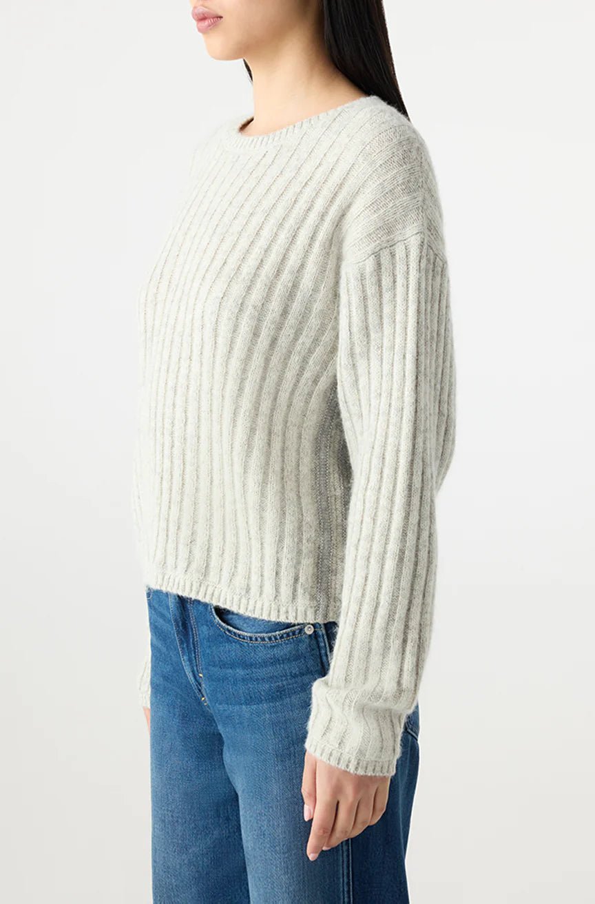 Amo - Hallie Sweater in Bone Heather - Kalifornia Jean Bar
