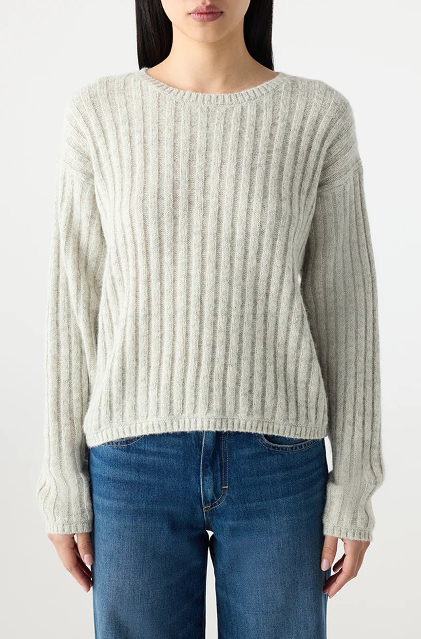 Amo - Hallie Sweater in Bone Heather - Kalifornia Jean Bar