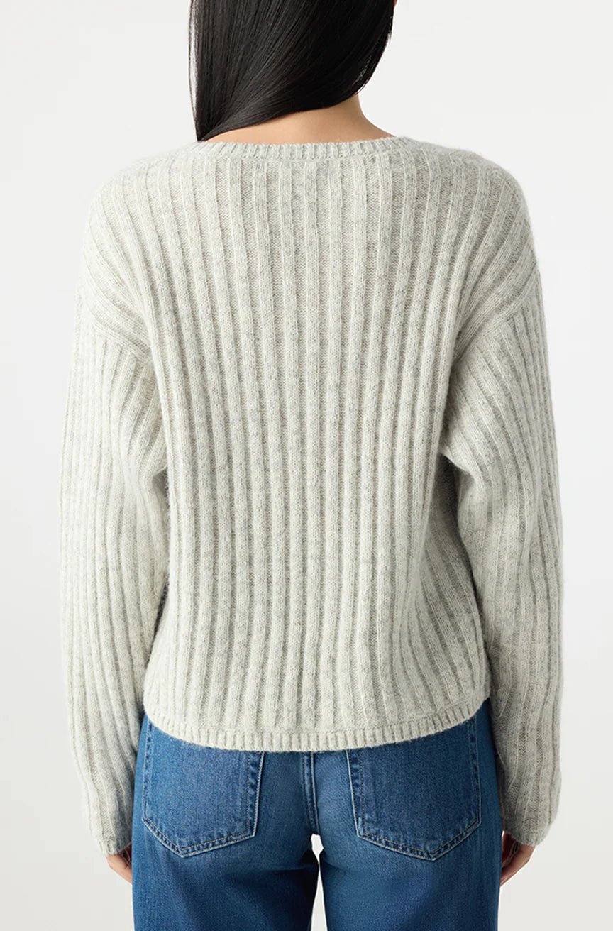 Amo - Hallie Sweater in Bone Heather - Kalifornia Jean Bar