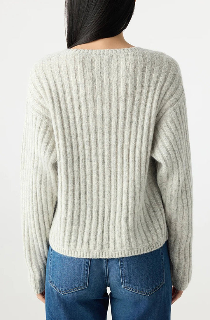 Amo - Hallie Sweater in Bone Heather - Kalifornia Jean Bar