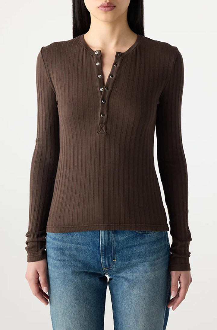 AMO - Lottie Top in Mocha - Kalifornia Jean Bar