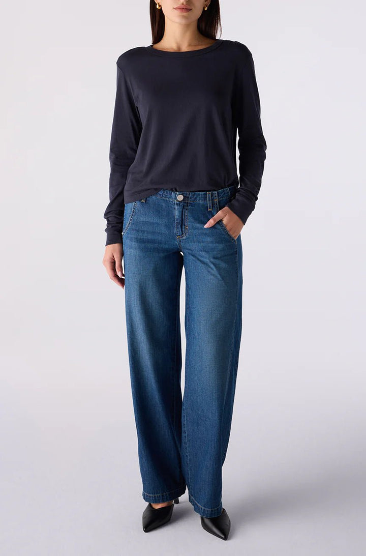 Amo - Margot Trouser in Freeze - Kalifornia Jean Bar