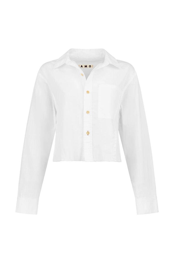 Amo - Selma Shirt in White - Kalifornia Jean Bar