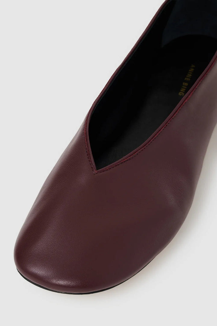 Anine Bing - Ana Flat in Fig Smooth Leather - Kalifornia Jean Bar