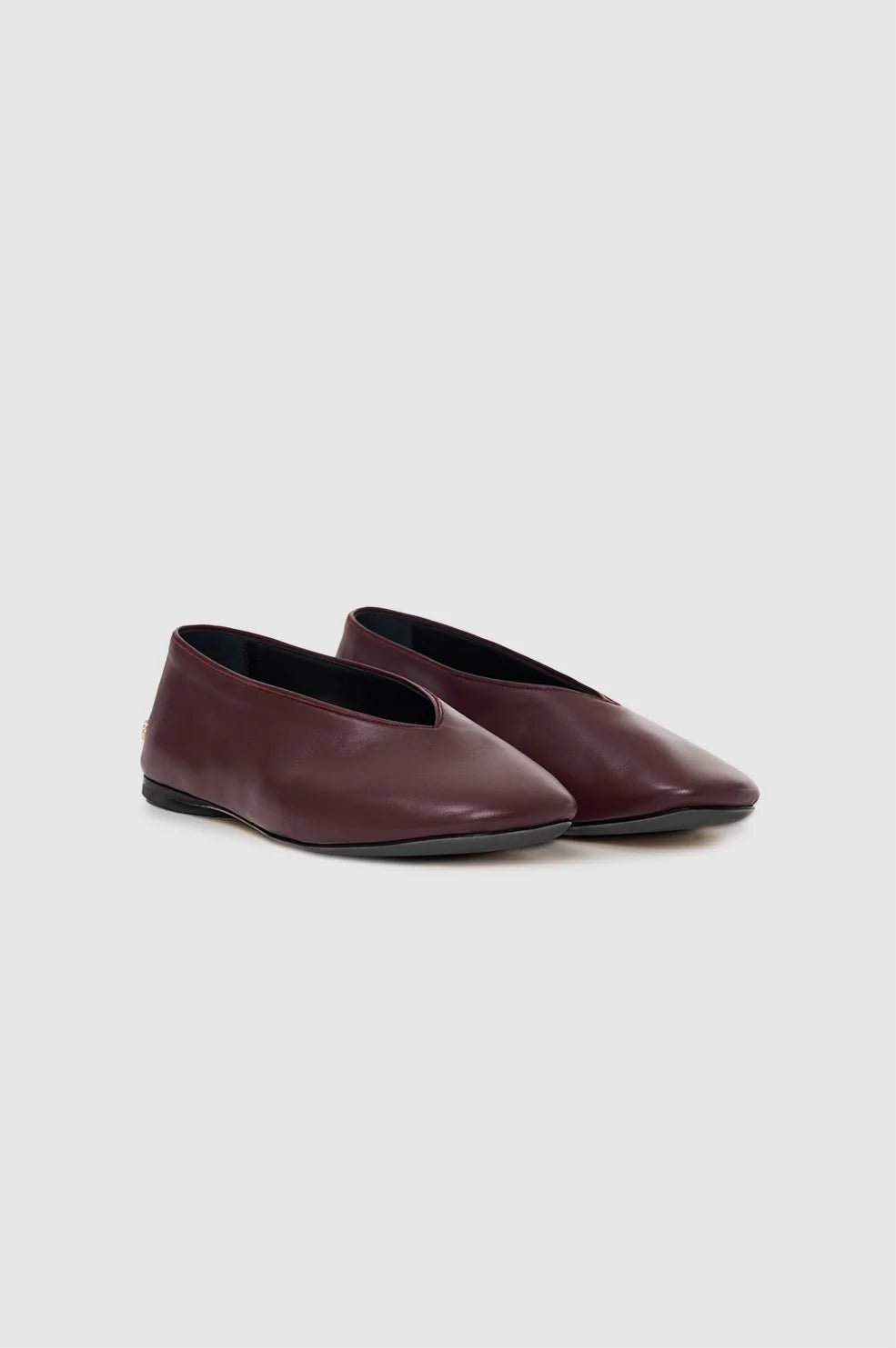 Anine Bing - Ana Flat in Fig Smooth Leather - Kalifornia Jean Bar