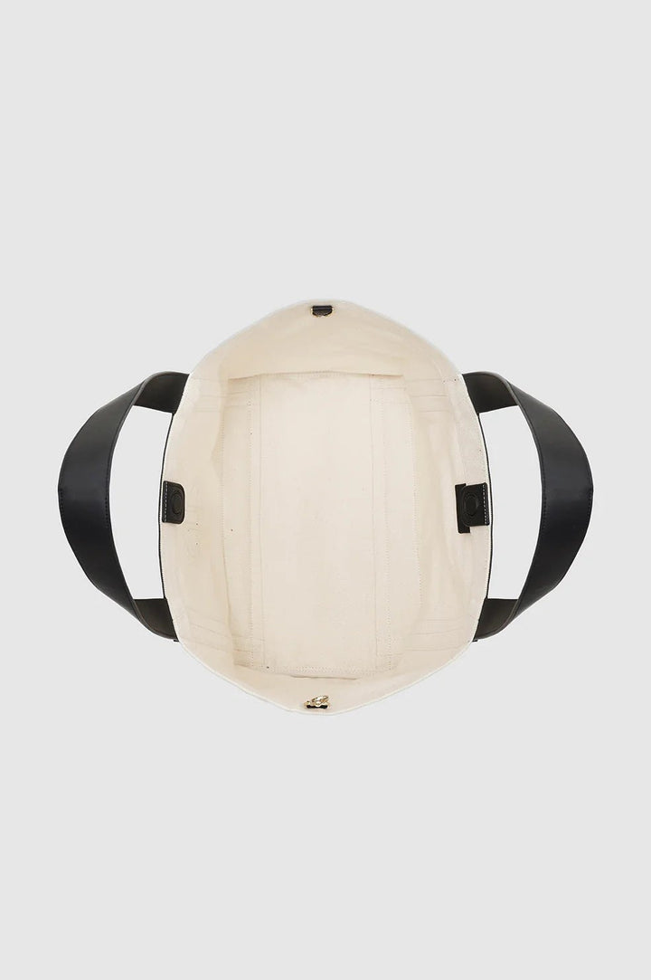Anine Bing - Cara Tote Natural Canvas with Black - Kalifornia Jean Bar