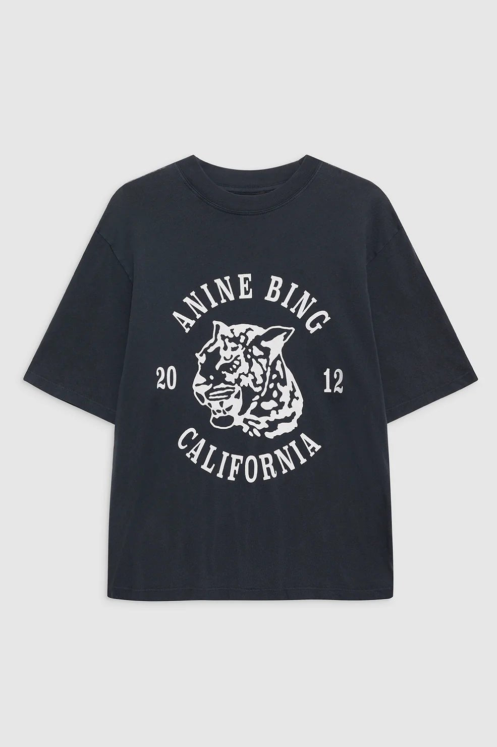 Anine Bing - Charcoal Avi Collegiate Leopard Tee - Kalifornia Jean Bar