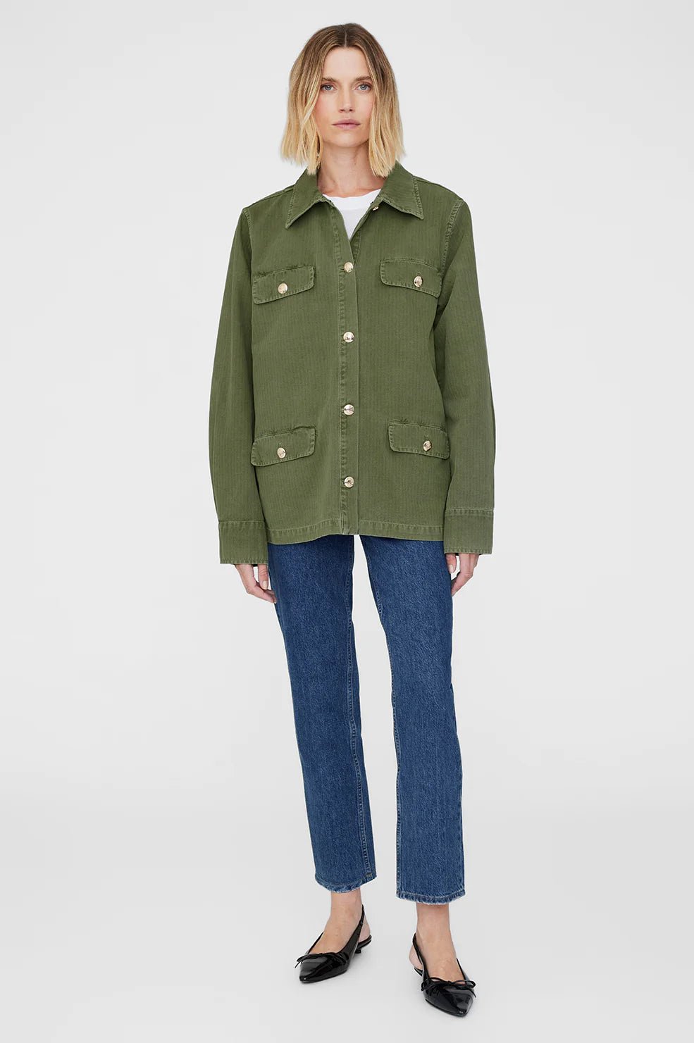 Anine Bing - Corey Jacket in Army Green - Kalifornia Jean Anine Bing - Corey Jacket in Army Green - Kalifornia Jean