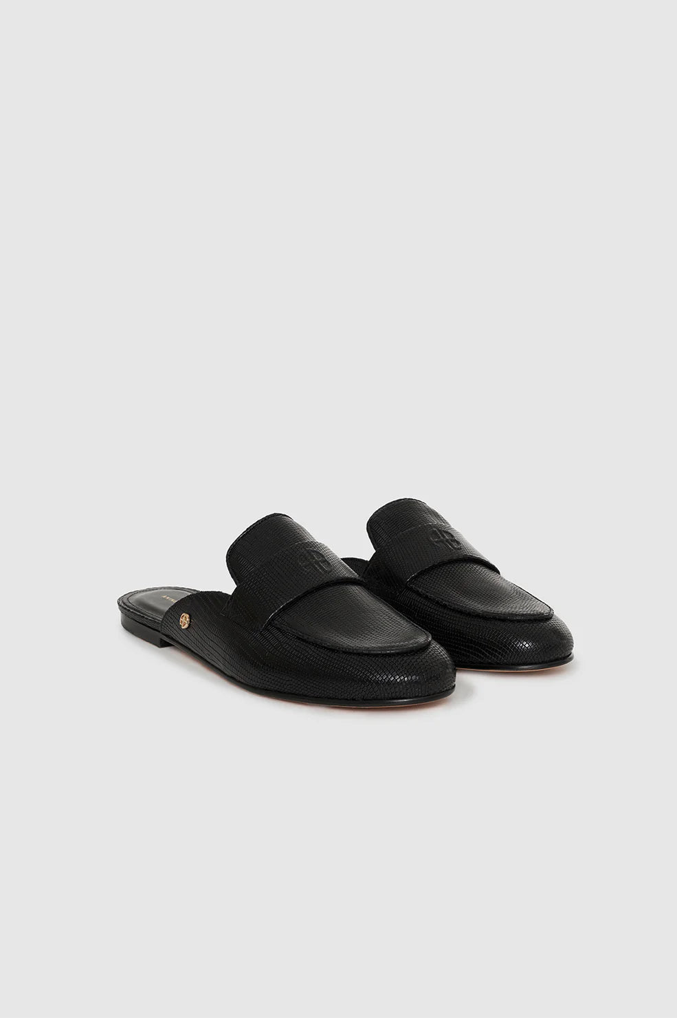 Anine Bing - Corrine Mule Mini Embossed Black - Kalifornia Jean Bar