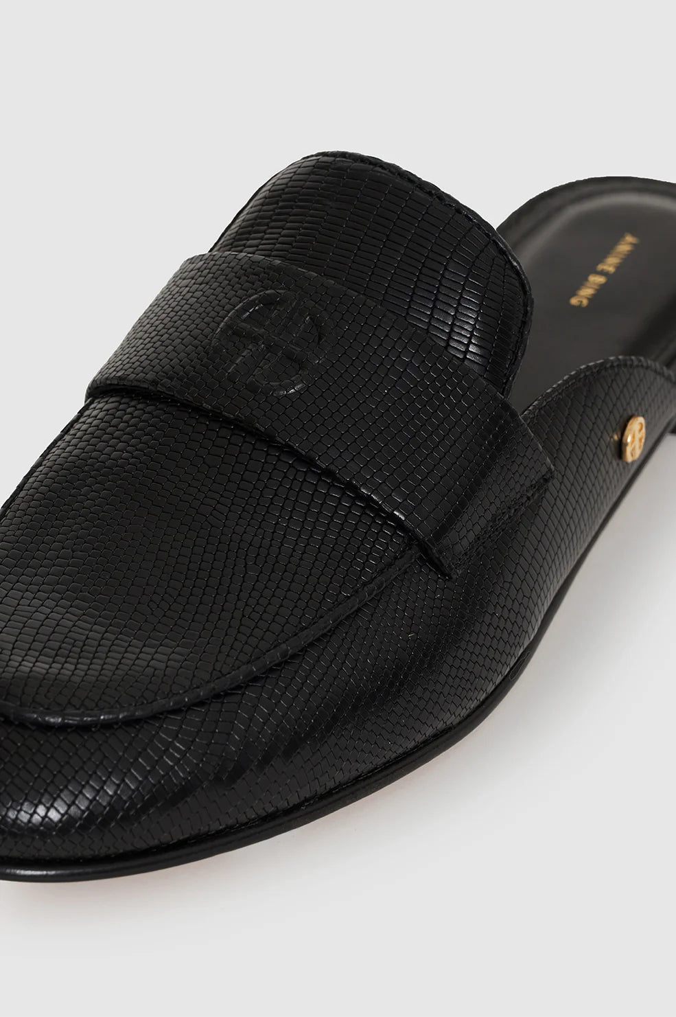 Anine Bing - Corrine Mule Mini Embossed Black - Kalifornia Jean Bar