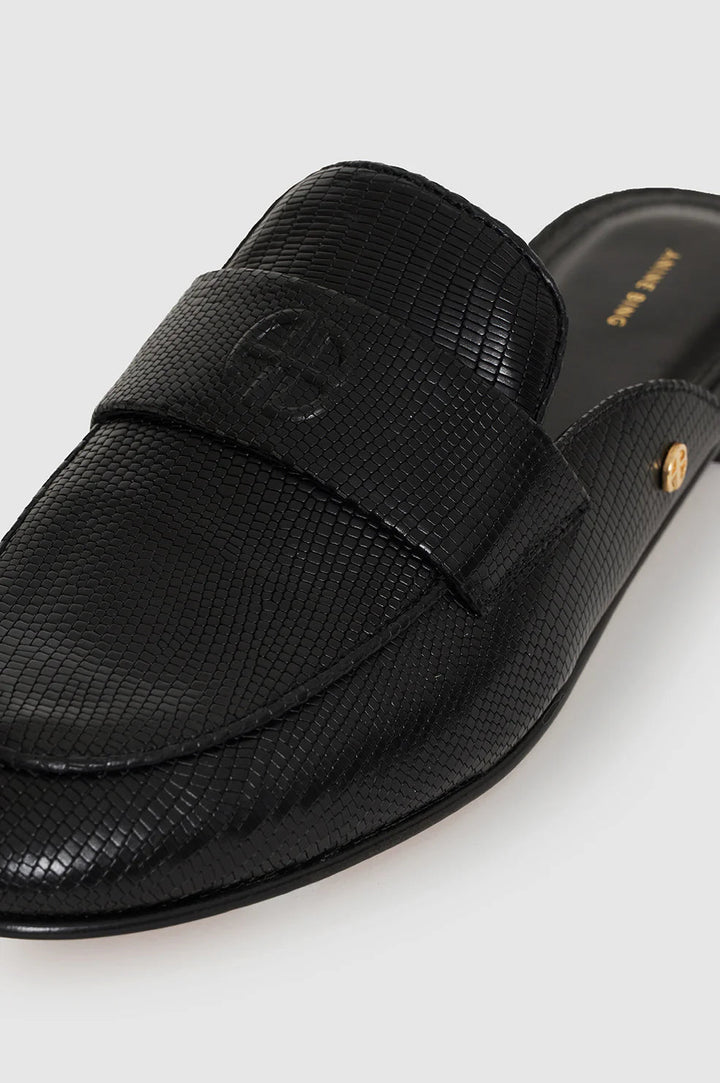 Anine Bing - Corrine Mule Mini Embossed Black - Kalifornia Jean Bar
