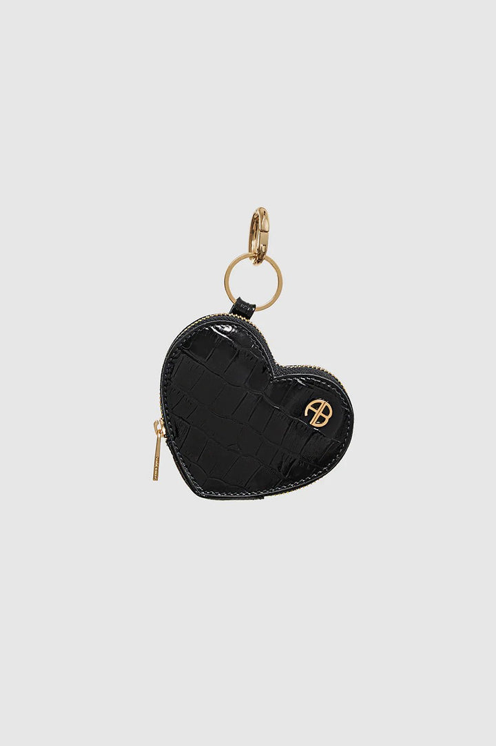 Anine Bing - Harriett Coin Purse in Black Embossed Leather - Kalifornia Jean Bar