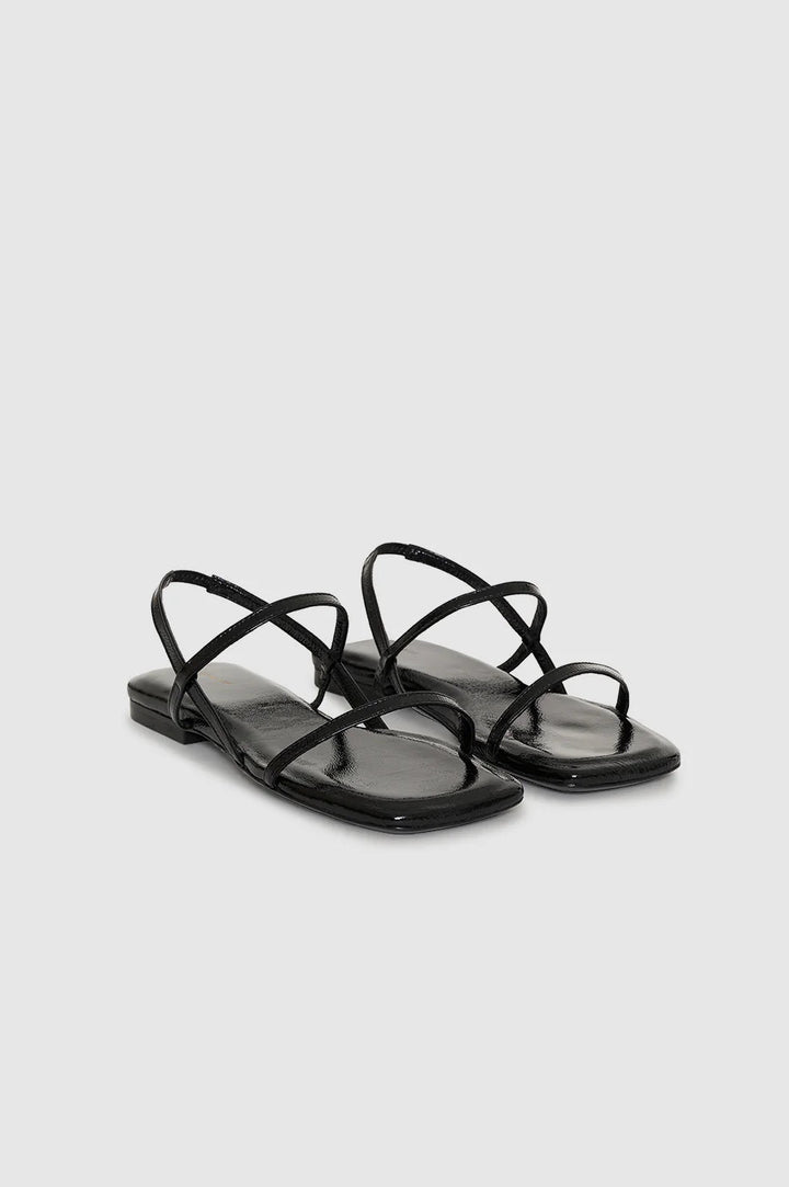 Anine Bing - Hilda Flat Sandal in Black - Kalifornia Jean Bar