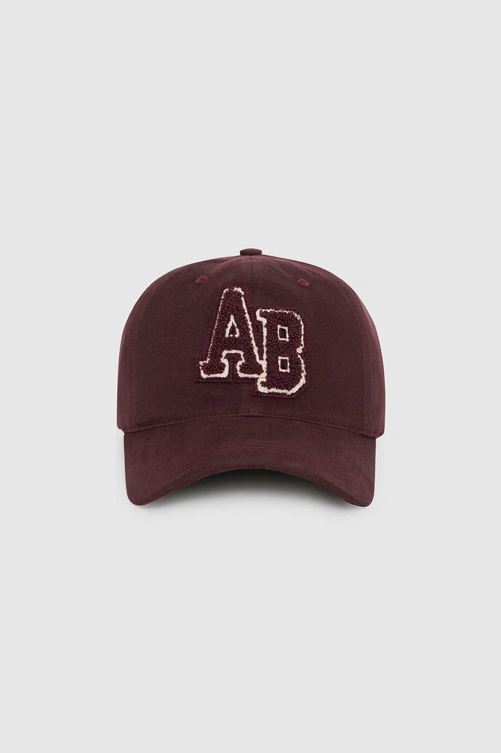 Anine Bing - Jeremy Baseball Cap Letterman in Dark Burgundy - Kalifornia Jean Bar