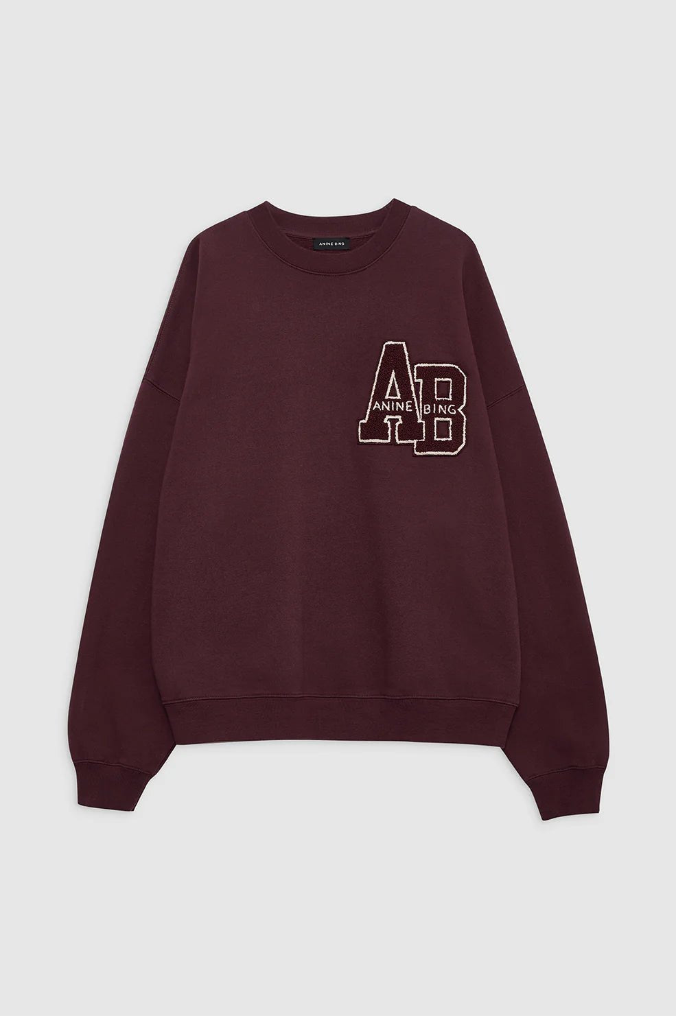 Anine Bing - Miles Oversized Sweatshirt Letterman Dark Burgundy - Kalifornia Jean Bar