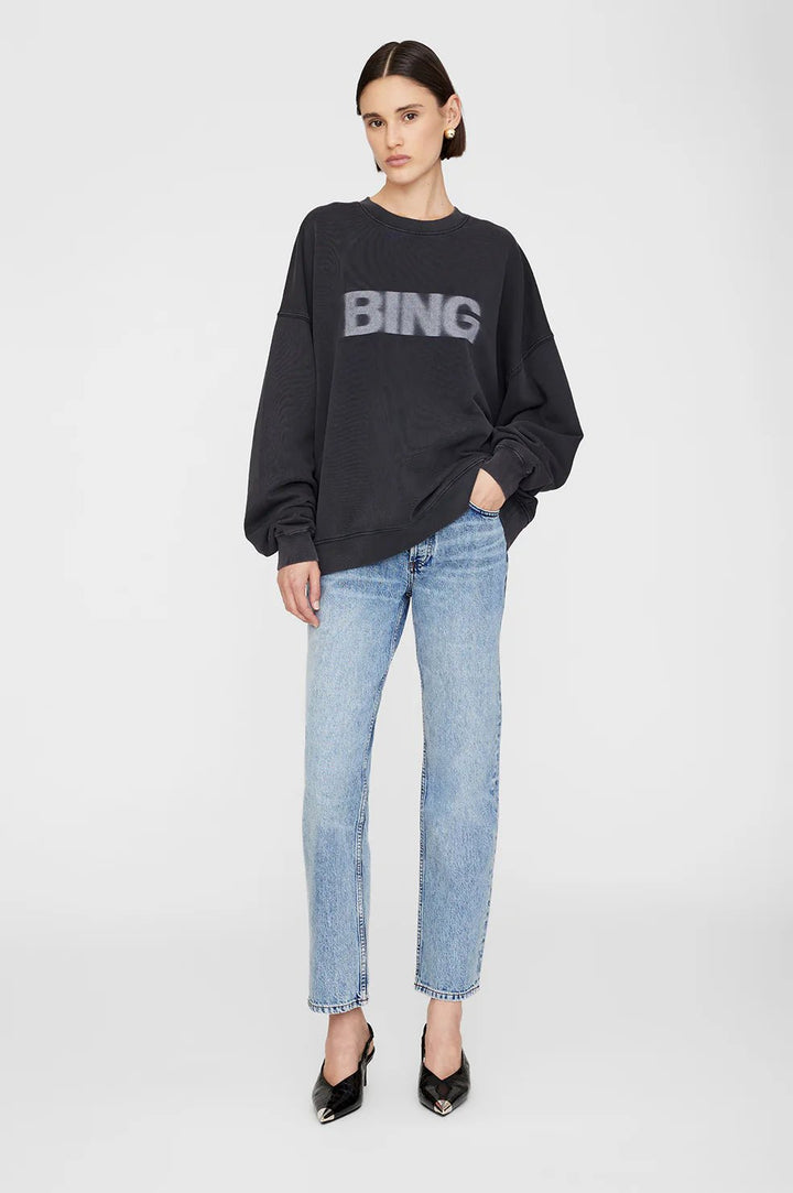 Anine Bing - Miles Sweatshirt Blur Black - Kalifornia Jean Bar Anine Bing - Miles Sweatshirt Blur Black