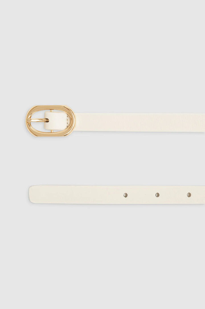 Anine Bing - Mini Signature Belt Ivory w/ Gold - Kalifornia Jean Bar