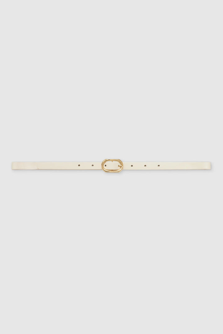 Anine Bing - Mini Signature Belt Ivory w/ Gold - Kalifornia Jean Bar