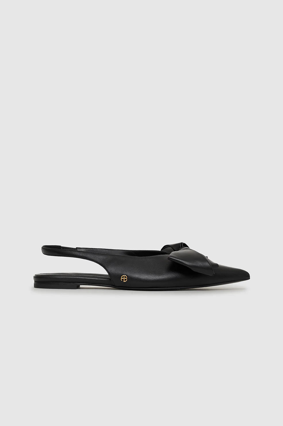 Anine Bing - Nina Slingback Flats with Bow in Black - Kalifornia Jean Bar