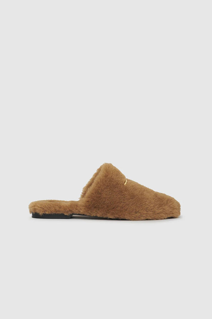 Anine Bing - Shearling Mules in Camel - Kalifornia Jean Bar