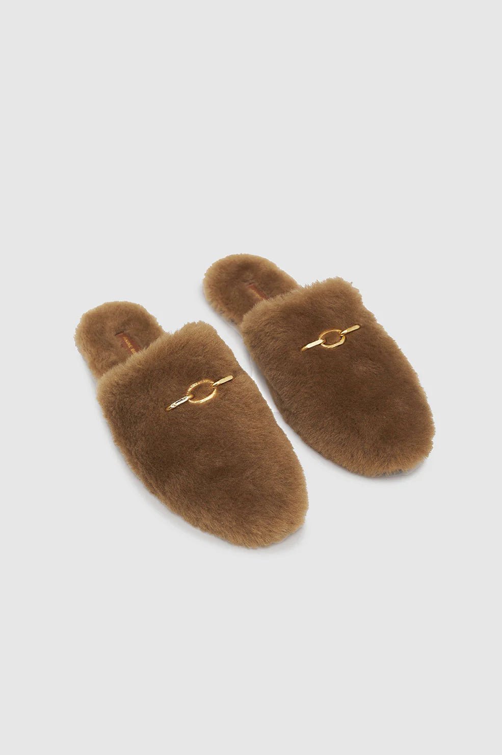 Anine Bing - Shearling Mules in Camel - Kalifornia Jean Bar