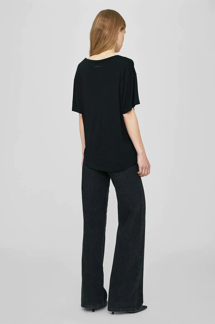 Anine Bing - Vale Tee in Black Cashmere Blend - Kalifornia Jean Bar