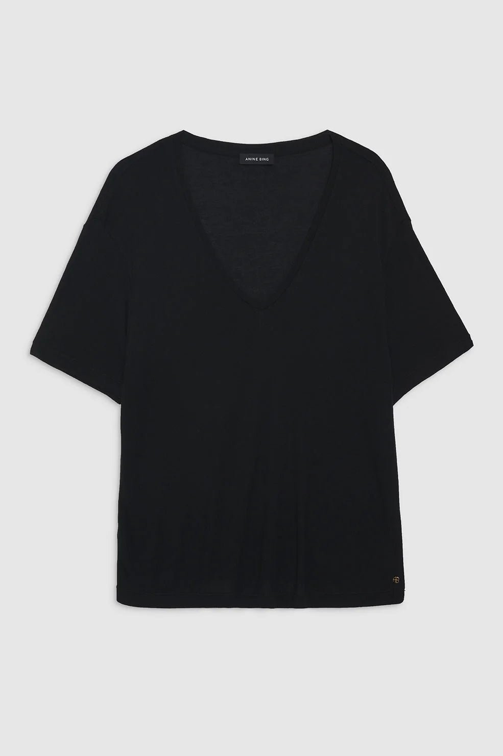 Anine Bing - Vale Tee in Black Cashmere Blend - Kalifornia Jean Bar