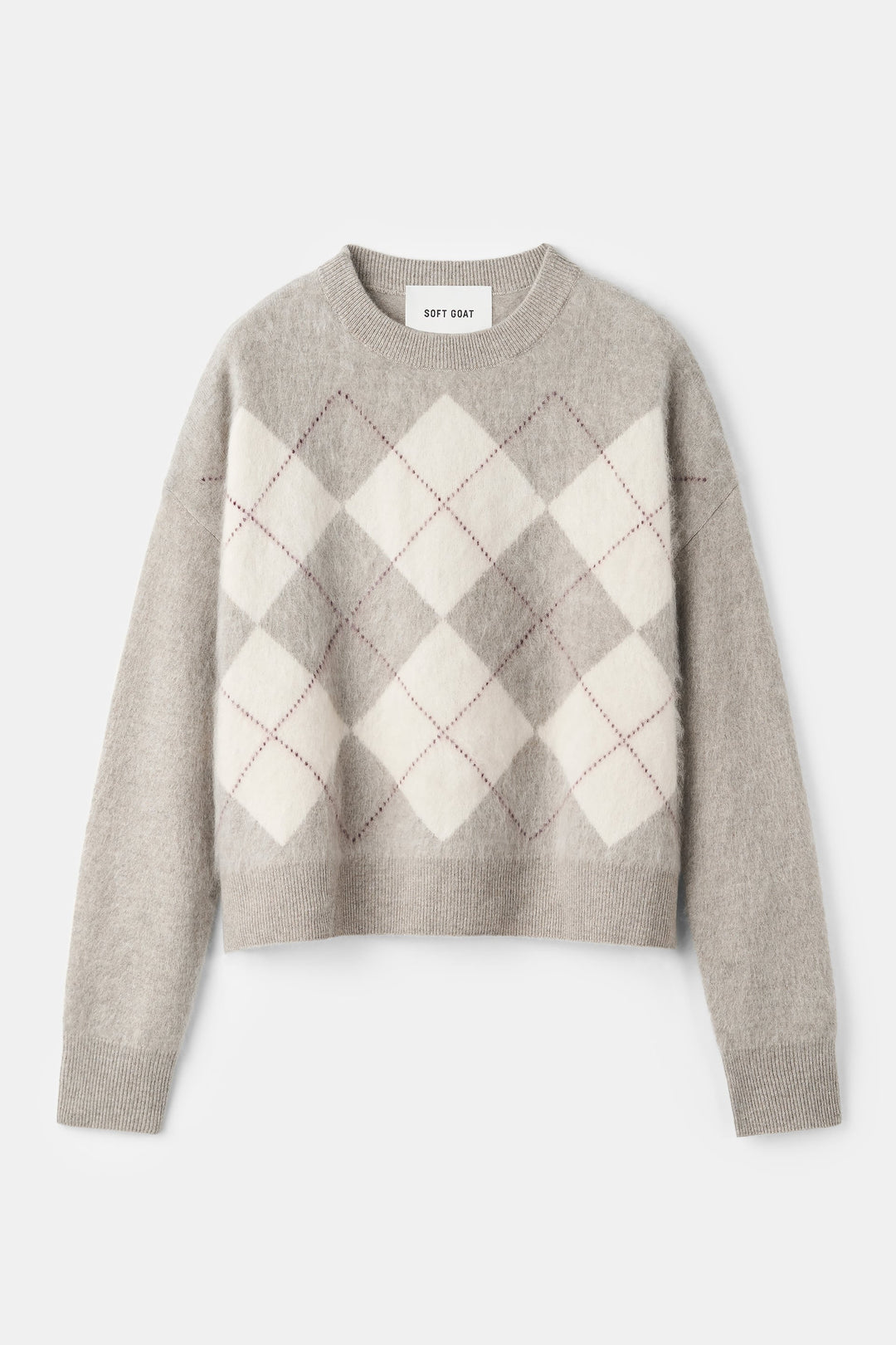 Soft Goat - Argyle Crewneck Greige