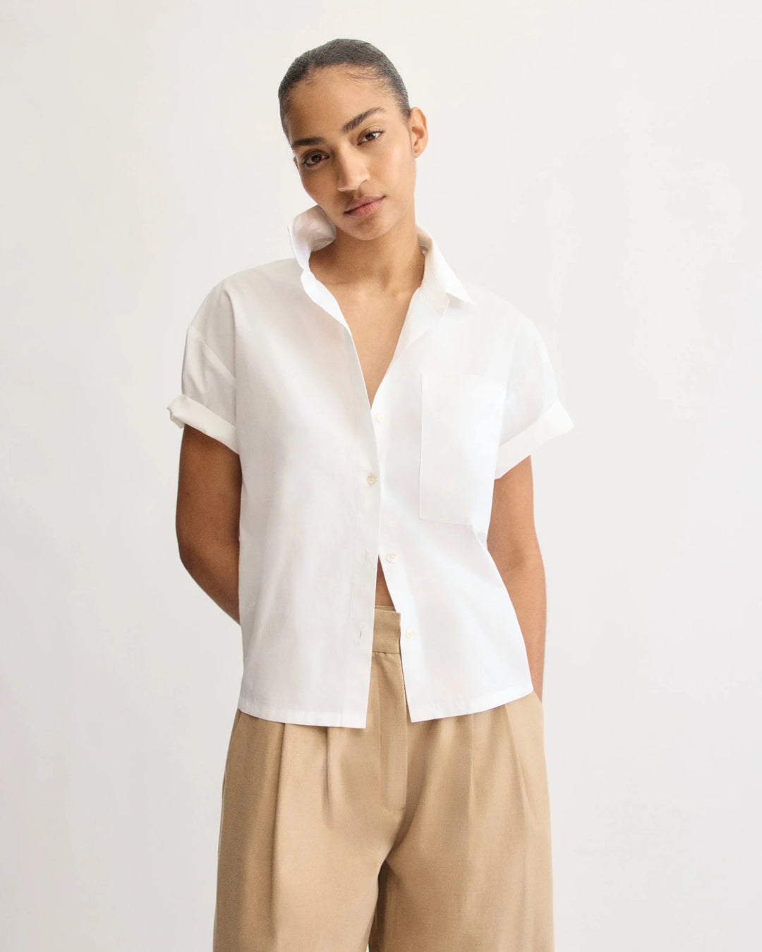 Arlo Mott - Clark Spilt Back Top in White - Kalifornia Jean Bar