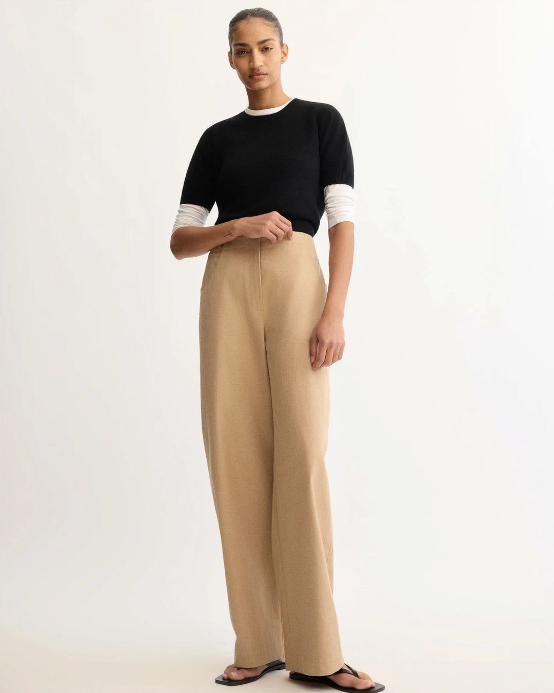 Arlo Mott - Leroy Flat Front Barrel Pant in Khaki - Kalifornia Jean Bar
