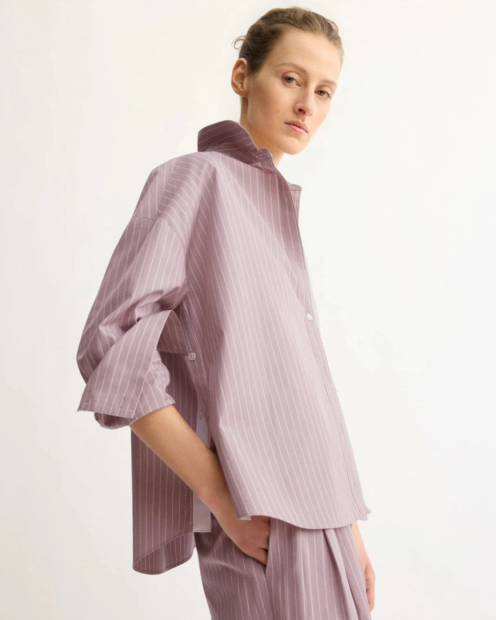 Arlo Mott - Rose Stripe Watts Side Button Shirt - Kalifornia Jean Bar