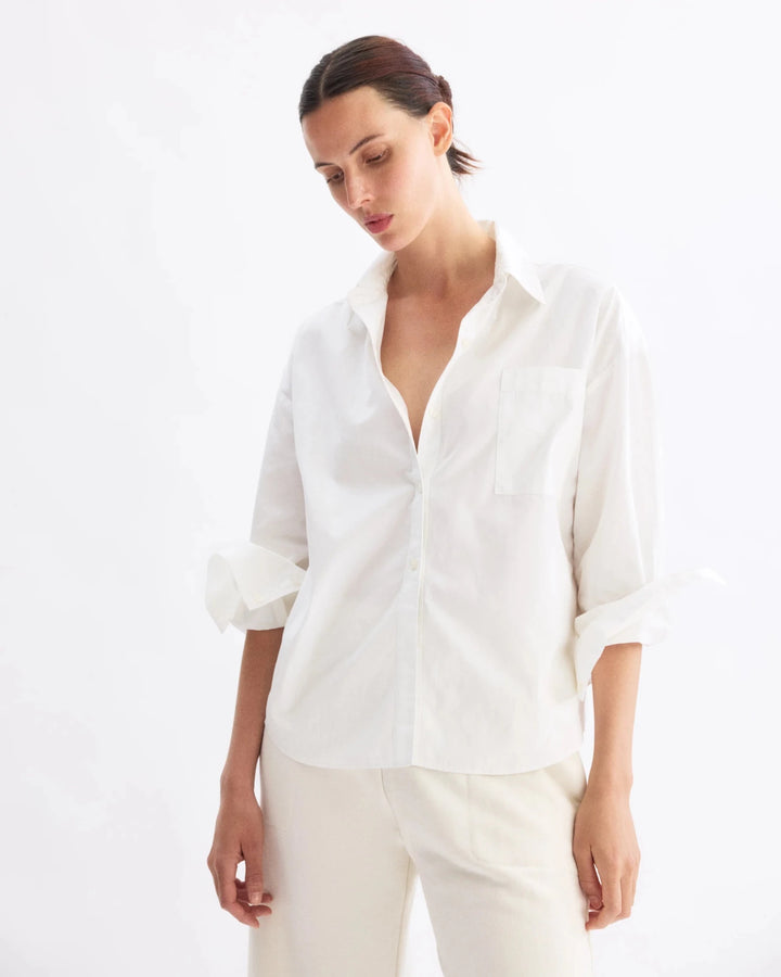 Arlo Mott - White Watts Side Button Shirt - Kalifornia Jean Bar