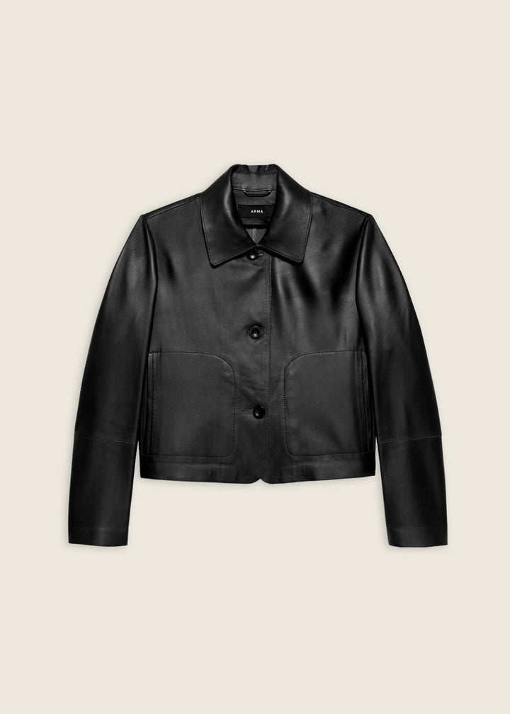 Arma - Emy Black Classic Leather Jacket - Kalifornia Jean Bar