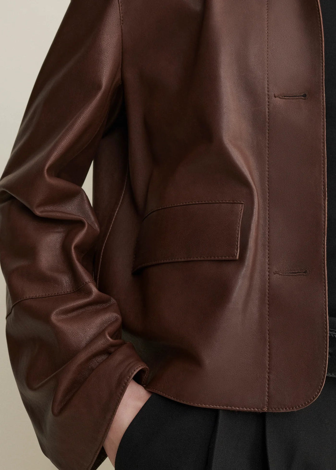 ARMA - Fem Vintage Leather Jacket Mud Brown - Kalifornia Jean Bar