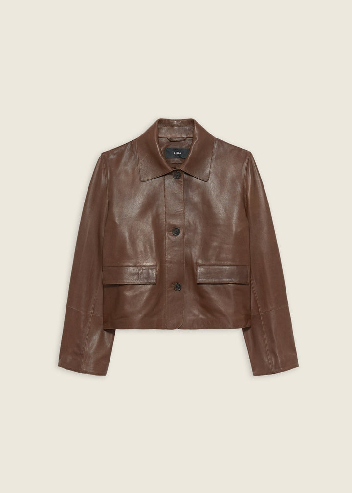 ARMA - Fem Vintage Leather Jacket Mud Brown - Kalifornia Jean Bar