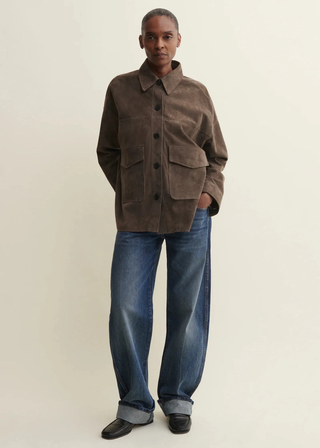 ARMA - Kaylee Suede Overshirt in Soil - Kalifornia Jean Bar