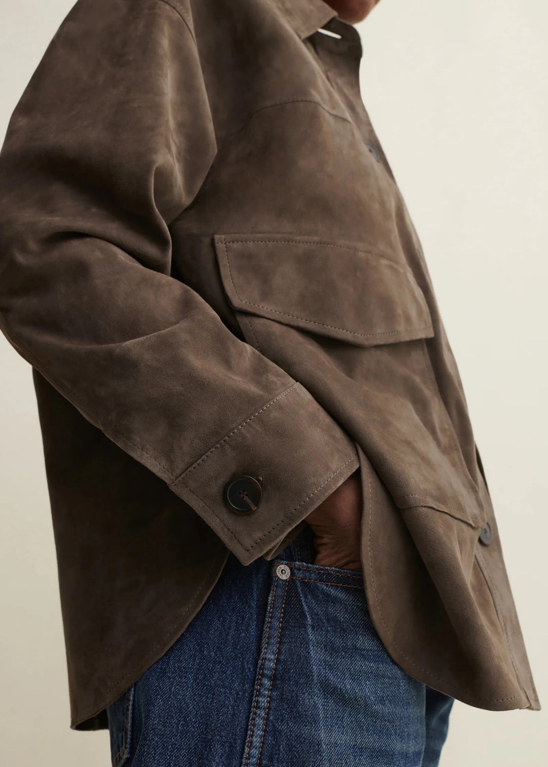 ARMA - Kaylee Suede Overshirt in Soil - Kalifornia Jean Bar