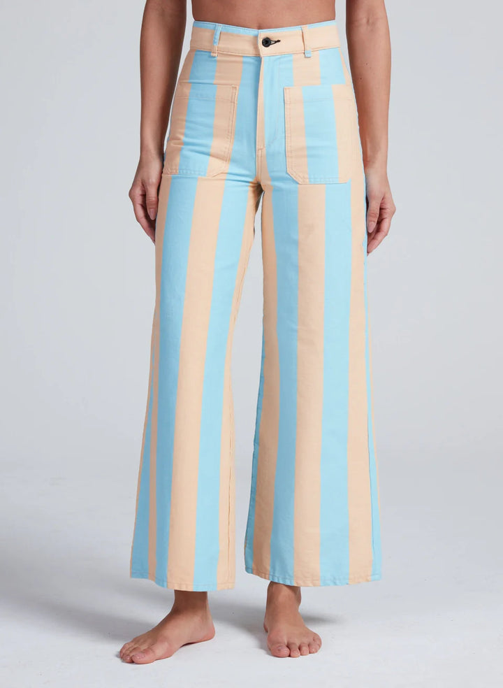 Askk NY - Cropped Sailor Pant in Palm Stripe