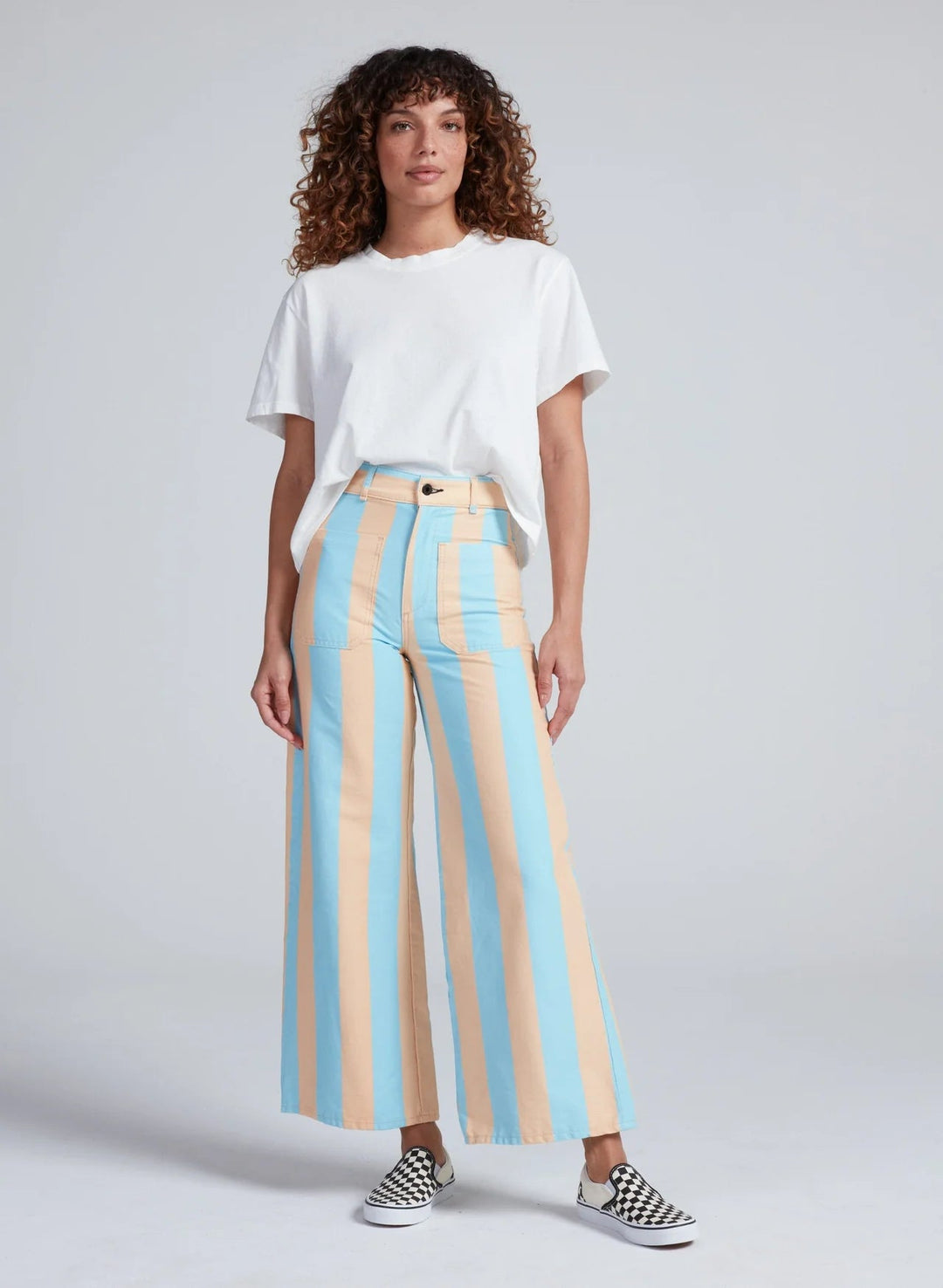 Askk NY - Cropped Sailor Pant in Palm Stripe - Kalifornia Jean Bar