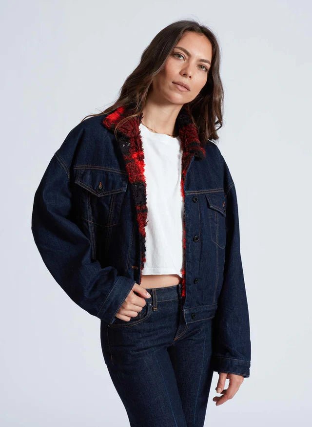 Askk NY - Nova Lined Jacket Indigo Plaid - Kalifornia Jean Bar