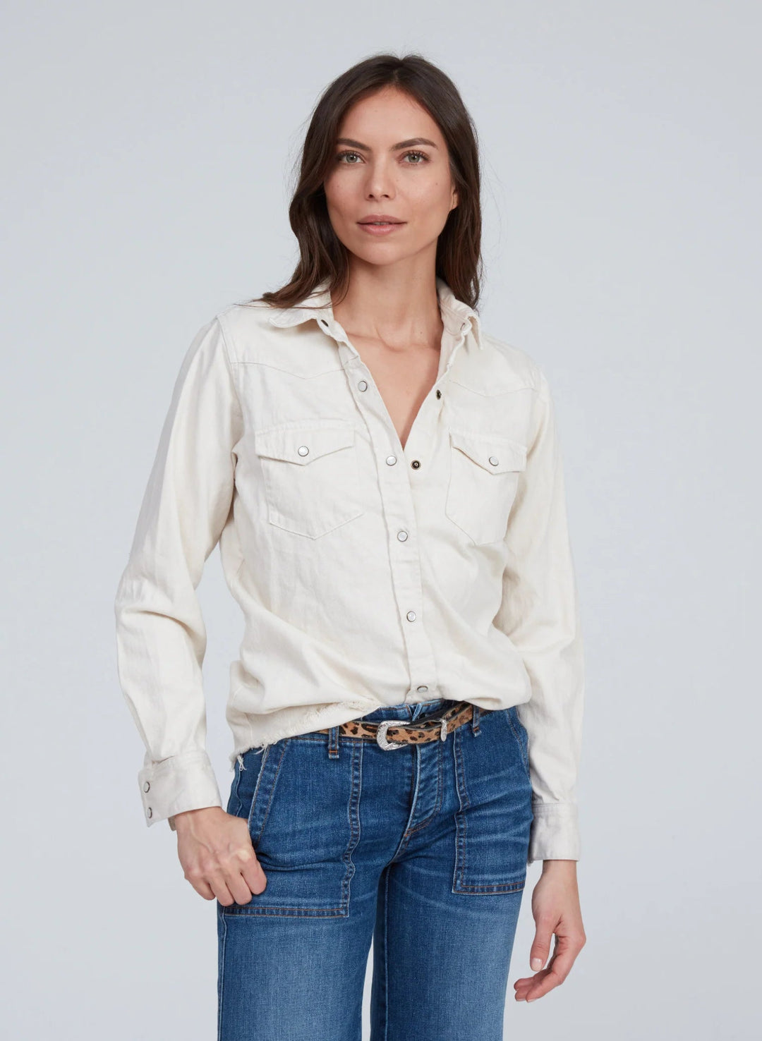 Askk NY - Western Shirt in Bone - Kalifornia Jean Bar